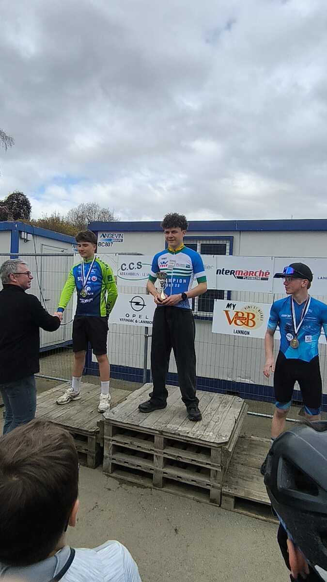 Résultats des 4/5/6 avril 2026 : 4 Champions des Côtes D'Armor FSGT VTT à Plouaret : Hervé Prud'homme Master 2, Frédéric Le Marrec Vétéran, Elodie Hémon Master 2 et Titouan Bernard Cadet