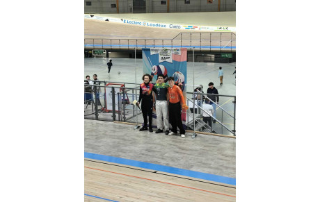 Résultats des 15/16 février 2025 : Noha Damany 3ème Scratch, 3ème Course aux points U17 à l'Omnium de la st Valentin au Vélodrome de Loudéac